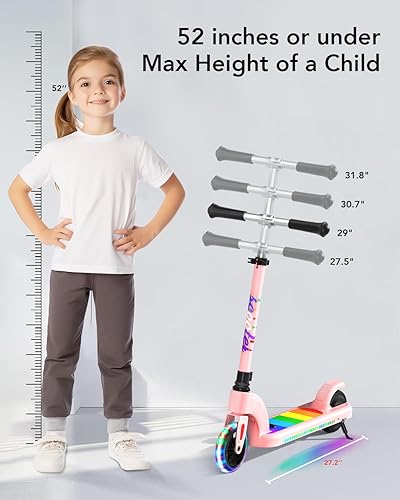 Miniatura 2 de ANHAO Patinete eléctrico para niños de 6 a 12 años (principalmente de 6 a 10 años), scooter eléctrico para niños con altura ajustable, scooter para