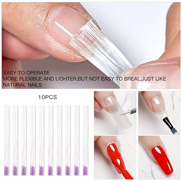 Fiberglass Nail Extension Kit with Building Gel Magical Silk Fiberglass Nail Wrap Form Quick Building Fiber Extension Gel, Nail File, Tweezers, Nail Tips Clip for Gel Extension Nail Art
