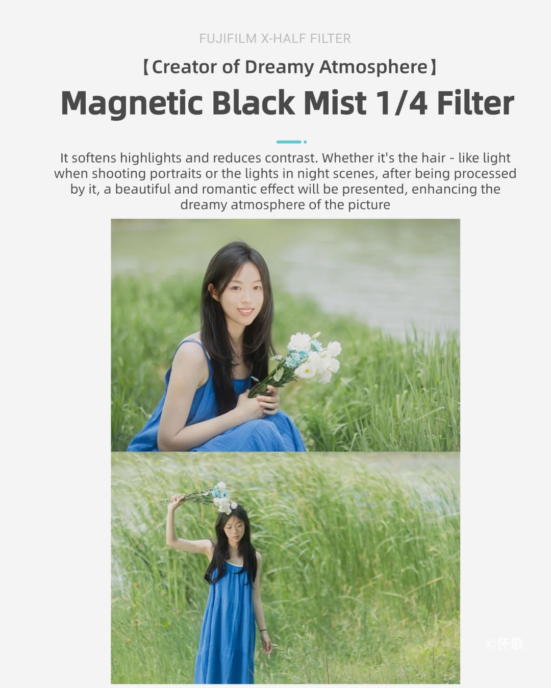 Kase Magnetic Black Mist 1/4 Filter Compatible with Fuji/Fujifilm X-Half Digital Cameras