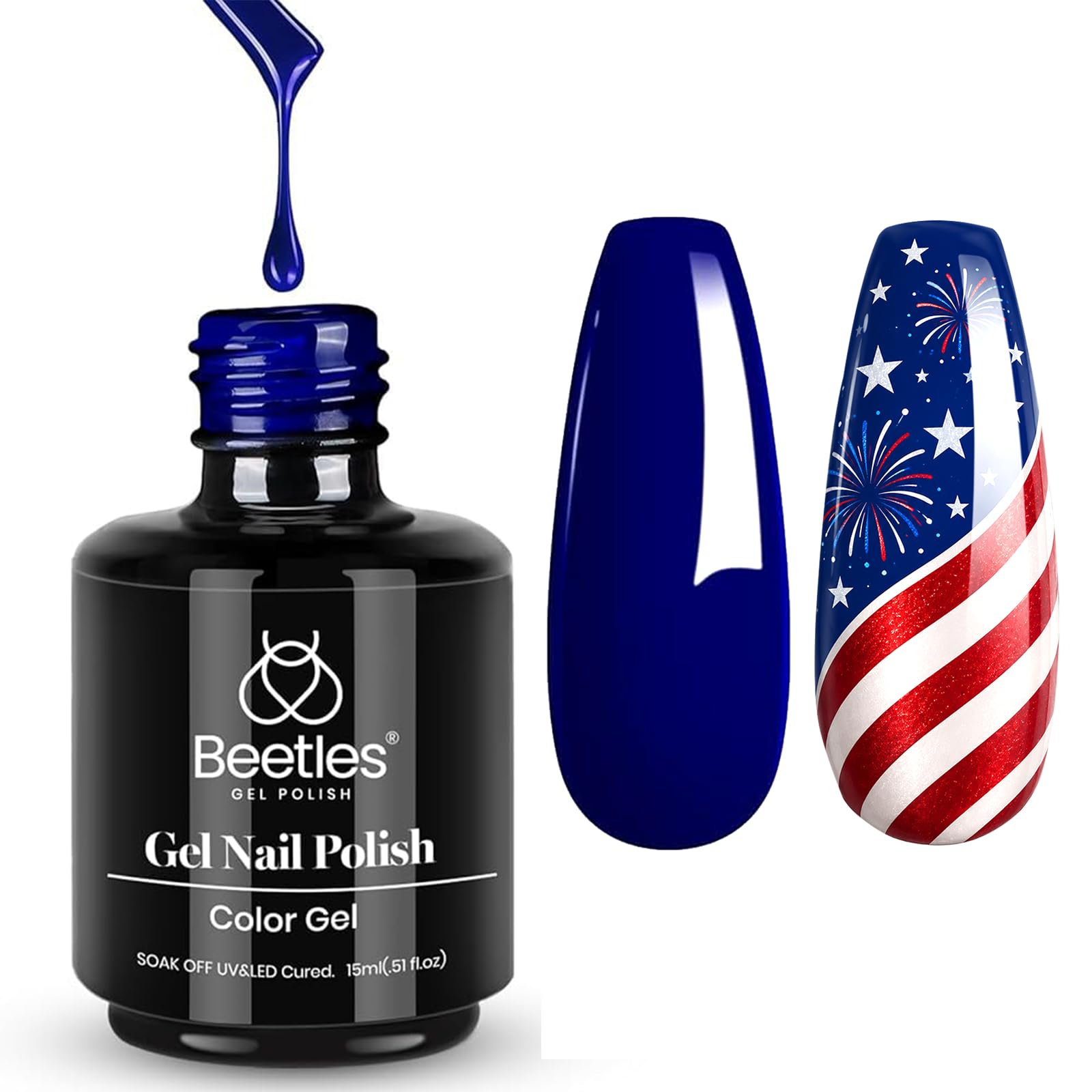 Beetles Navy Blue Gel Nail Polish - 15ml Midnight Ocean Dark Blue | Salon Quality Manicure at Home - main product image