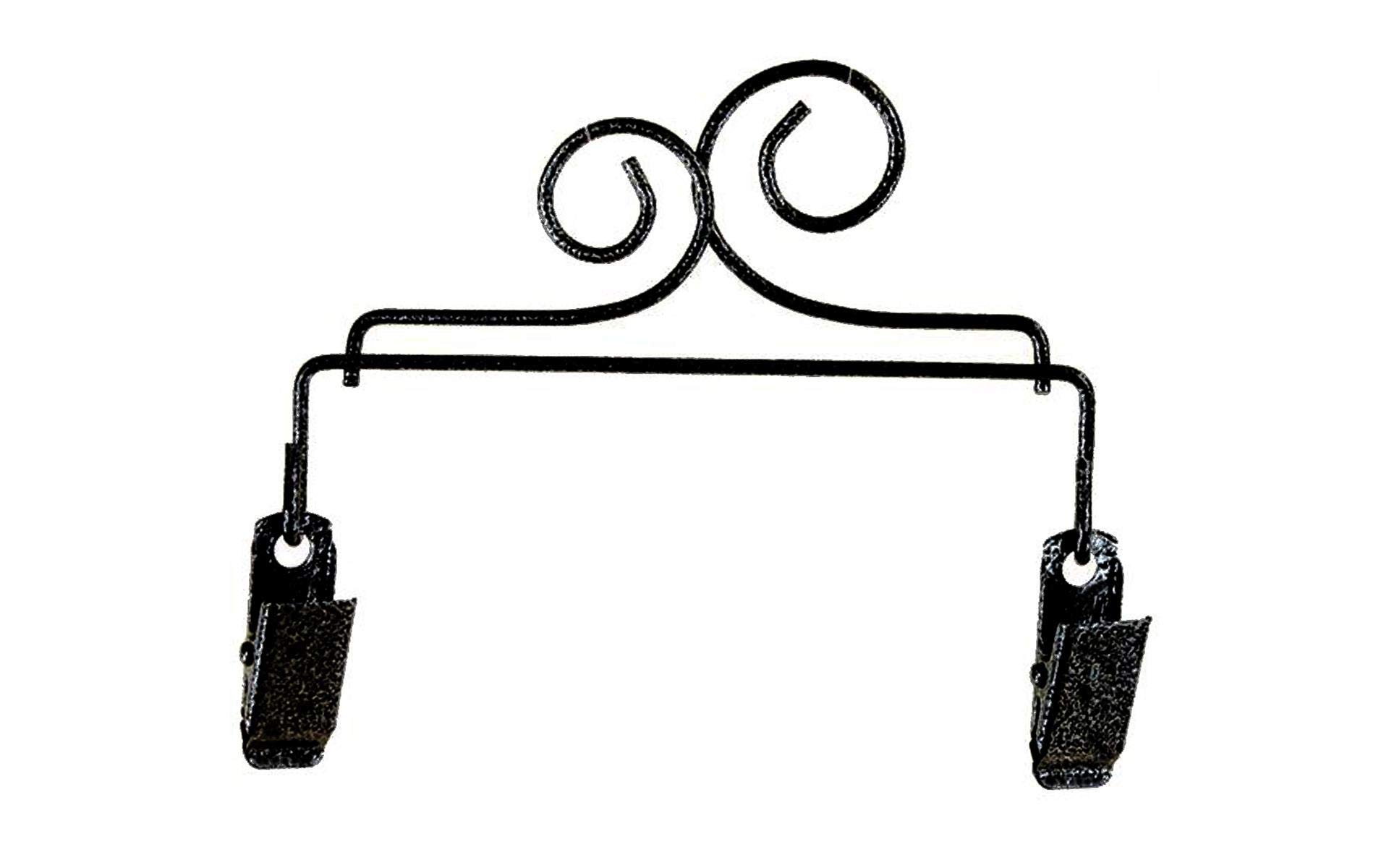 Ackfeld Manufacturing Double Scroll Clip 5in Hanger, Charcoal