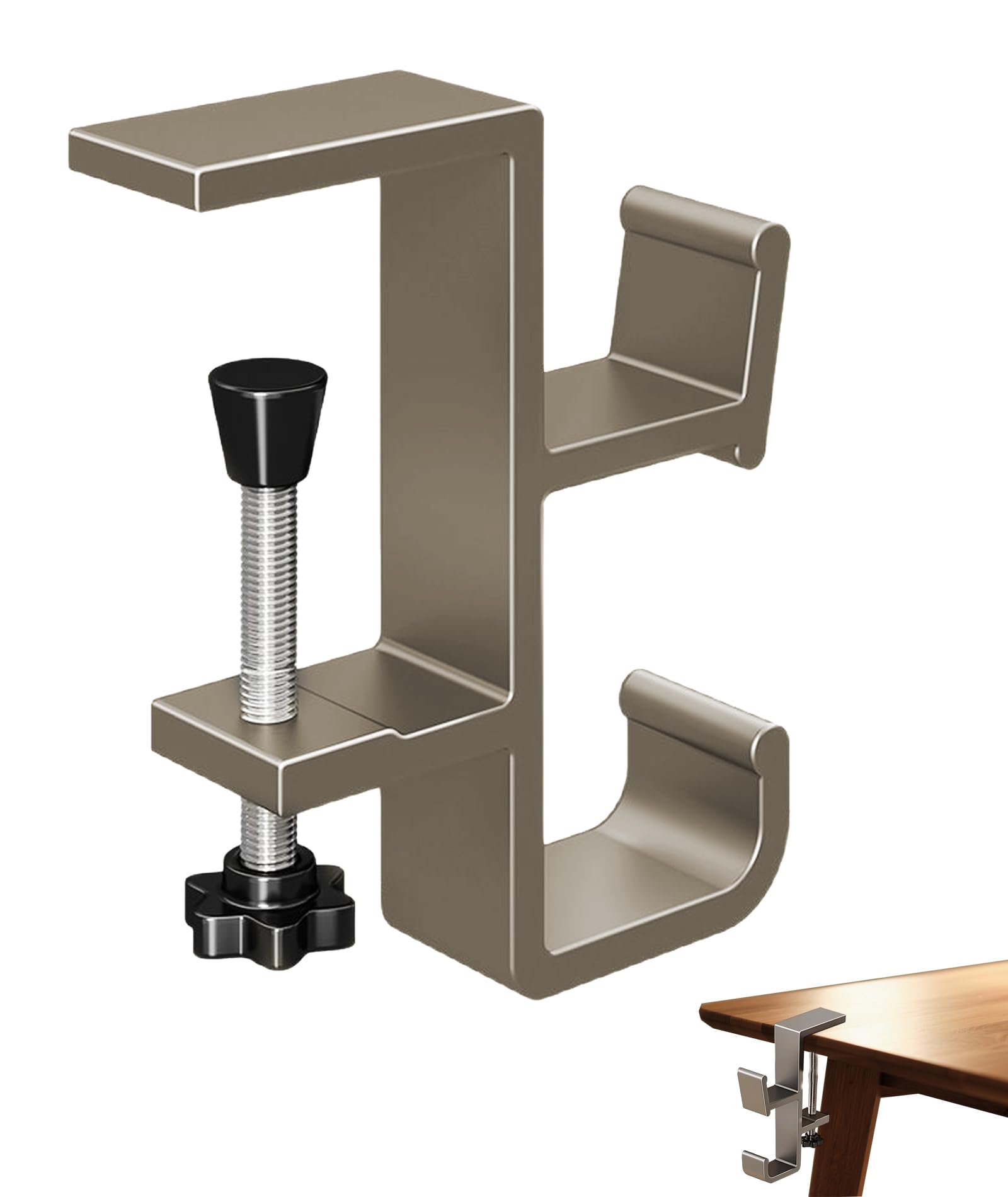 VayuSrot Headphone Stand, No Drill Hook for Table, Space Saving Headphone Holder for Desk, Under Desk Clamp Hook Mount for Gaming PC Accessories, Office and Home Computer Workstation