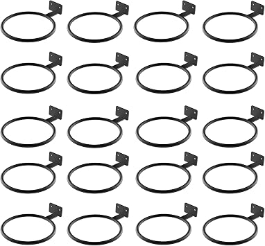 20Pack Black 6In Wall Mount Metal Flower Pot Rings Heavy Duty Plant Bracket