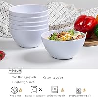 Vista 2 de Webbylee Juego de cuencos y platos llanos de melamina para cereales – 6 piezas blancas para uso diario, apto para lavavajillas, duradero, resistente