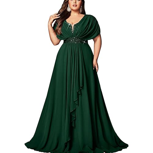 Women's Plus Size Wedding Guest Summer Maxi Elegant Sequin Bridesmaid Dresses A line Long Evening Party Cocktail Gown