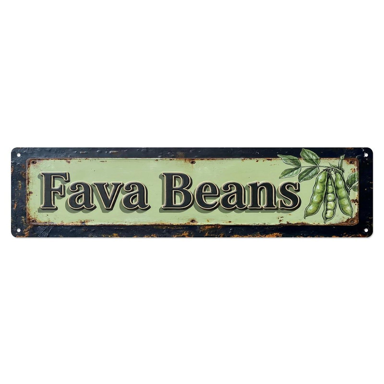 Vintage Fava Beans Broad Farmhouse Metal Tin Sign