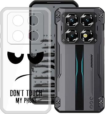 for Oukitel WP60 5G Case 7.20" Transparent Soft Silicone TPU Protection, Shockproof Anti-Fall Shell Ultra-Thin Bumper Back Cover for - Dont Touch Me