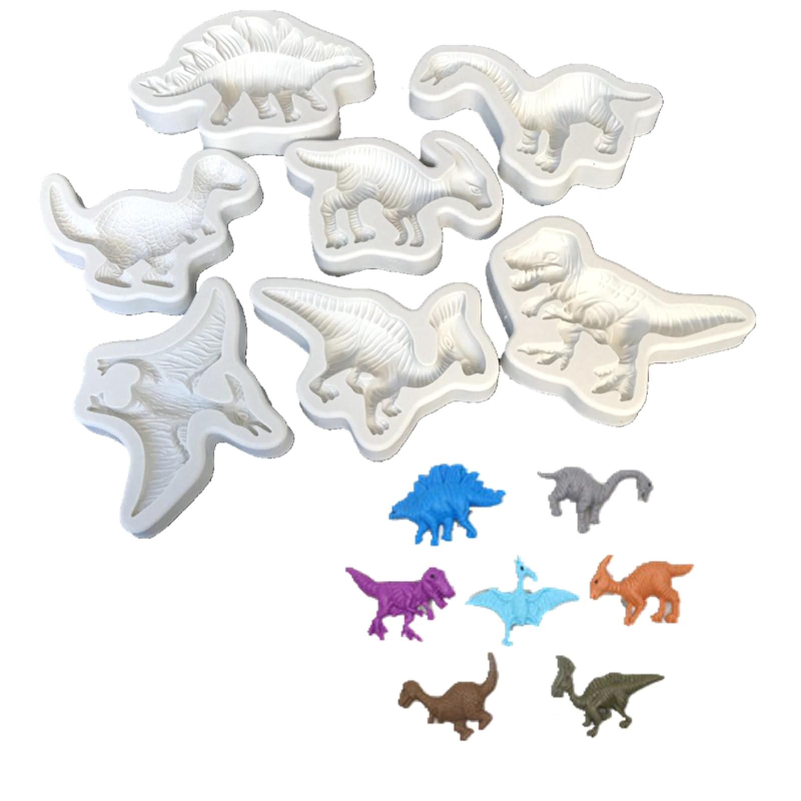 Confezione da 5 mini stampi in silicone gommosi per caramelle, mini orso, dinosauro, ciambella, zampa di gatto, pesce, caramelle gommose, cioccolato