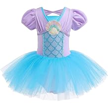 Princess Girls Leotards Ballet Dance Skirted Tutus Short Sleeve Dancewear Halloween Christmas Party Fancy Dress 5-6T