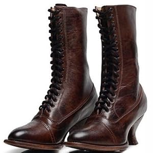 Victorian Boots Victorian Boots for Women Granny Boot Ankle Boot Low Heel Lace Up Booties With Zipper Comfortable