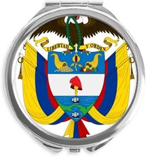 Colombia National Emblem Country Hand Compact Mirror Round Portable Pocket Glass