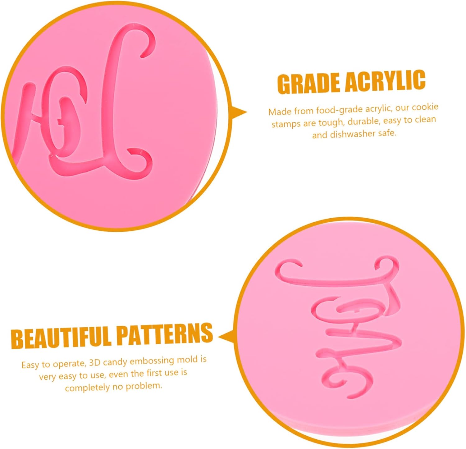 Acrylic Fondant Mold Love Design Cookie Embosser Candy Stamp for Baking Decorations Style