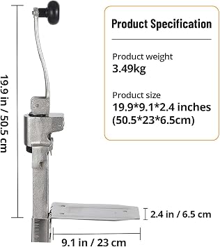 Manual Table Can Opener with 3 Spare Blades, Opener for Cans Up to 11.8/30cm, Heavy Duty Commercial Countertop Can Opener, with Stainless Steel Blade and Plated Steel Base, Cast Iron