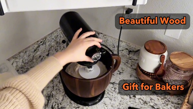 Amazon.com: SpaceAid Wooden Bowl with Handle, Kitchen Space Aid