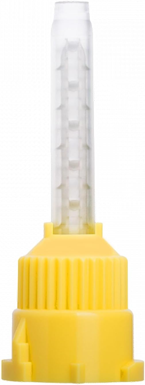 50/pk Yellow 1:1 Ratio Crown & Bridge Mixing Tips, Dental Mixing Tips