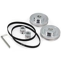 Vista 3 de Zeberoxyz 2 piezas de conjunto GT2 Rueda sincrónica de 20 y 80 dientes, polea de distribución de aluminio de 12 mm de diámetro con 2 piezas