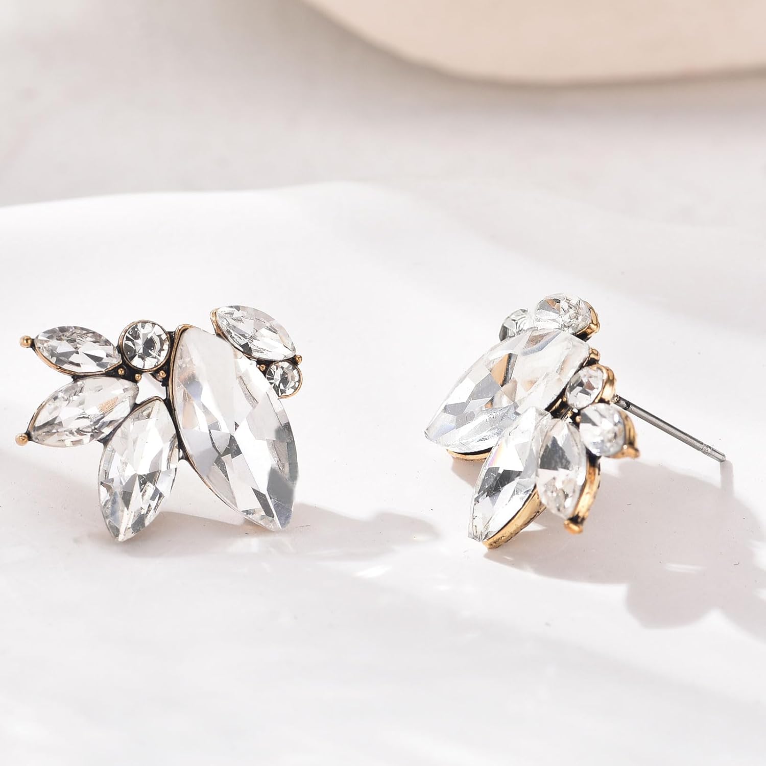 Sparkly Rhinestone Drop Earring Dainty Faux Crystal Earring Studs for Women Wedding Prom Party - Image 6