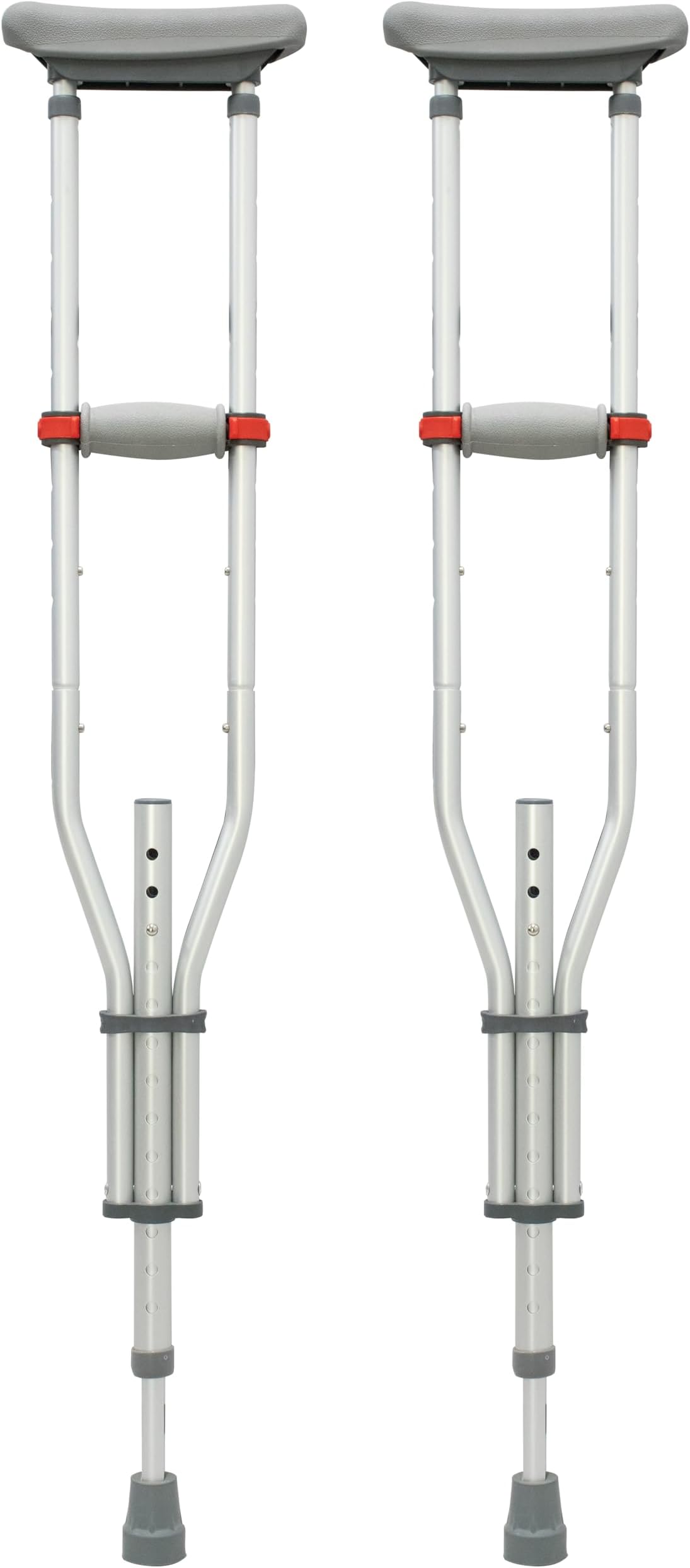 Crutchie AUXF Premium Aluminium Frame with Height Adjustable Foldable Lightweight Crutches for Walking with Hand & Underarm Support & Stable Rubber Bush | 1 Year Warranty.