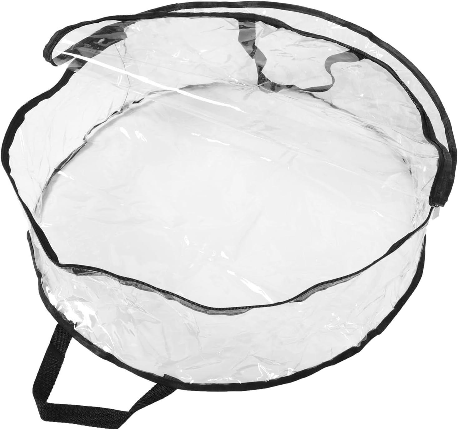 NUOBESTY Christmas Wreath Storage Bag 2pcs, Large 24-inch Round Garland Holder with Heavy-Duty PVC Material, Dustproof Organizer for Holiday Decoration Storage