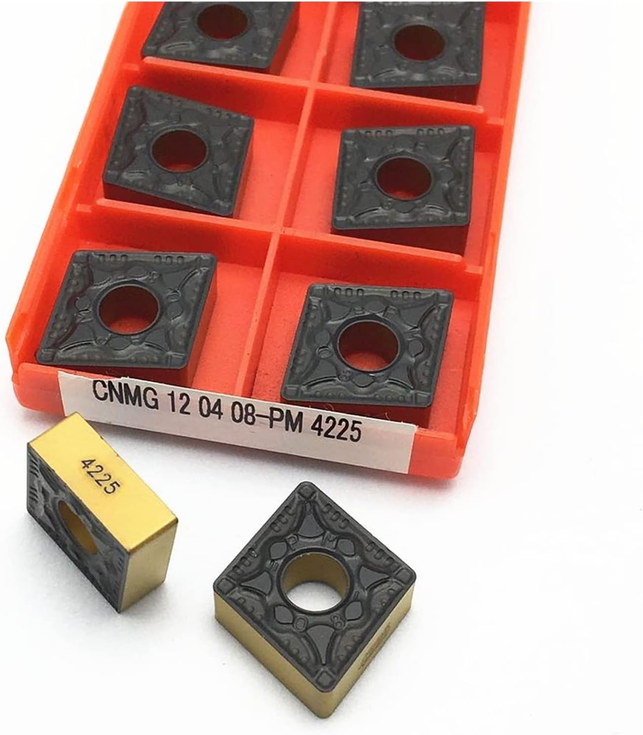 Carbide Tool 10 Pcs Cnmg120408 Pm 4225 Carbide Inserts, External Turning Tools, CNC Turning Inserts, CNMG120408 (Angle : CNMG120408 PM 4225, Shank Diameter : 10PCS(1box))