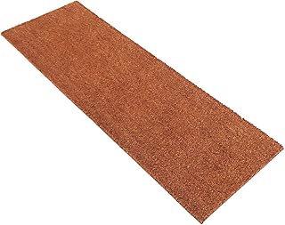 Onlymat Natural Coir Door Mat with Anti Slip Rubber Back for Indoor, Outdoor, Patio, Home, and Office, Large, and Thick Plain Design Doormat for Entryway Decor, Brown(47.25"x15.75")