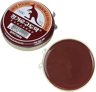 (Brown x 3 pcs) Kangaroo Shoe Boots Dyes Polishes Mirror-Gloss Stain Shine Wax For Professional