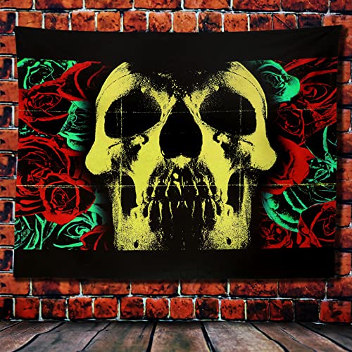 Etskom Skull Blacklight Tapestries Uv Reactive Deftones Tapestry Metal Band Posters Music Cool Tapestry For Bedroom Livingroom Dorm 60X50In #TOP3