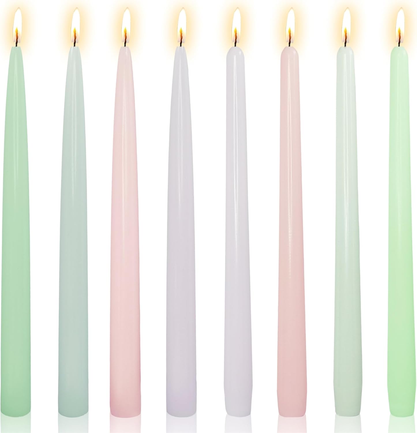 8pcs Summer Candle Sticks Taper Candles,10 Inch Pink Tapered Candle Rainbow Candlesticks Pastel Candle Sticks for Home Dinner Wedding Party Women Gifts