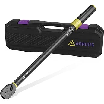 ANPUDS Torque Wrench 1/2 Inch 60-460 Nm  3% Certified Accuracy Cr-V Steel 72 Teeth Reversible Ratchet Heavy Duty Professional Tool for Trucks SUVs Vans & Agriculture Includes Box