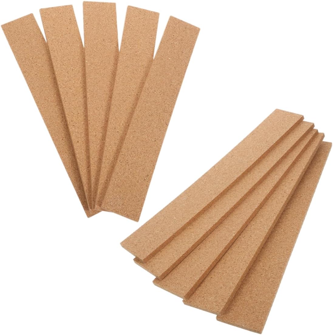 SHOWERORO 10pcs Self-Adhesive Frameless Cork Strips Bulletin Bar for Photos Memos and Announcements for Home Office and Classroom Display
