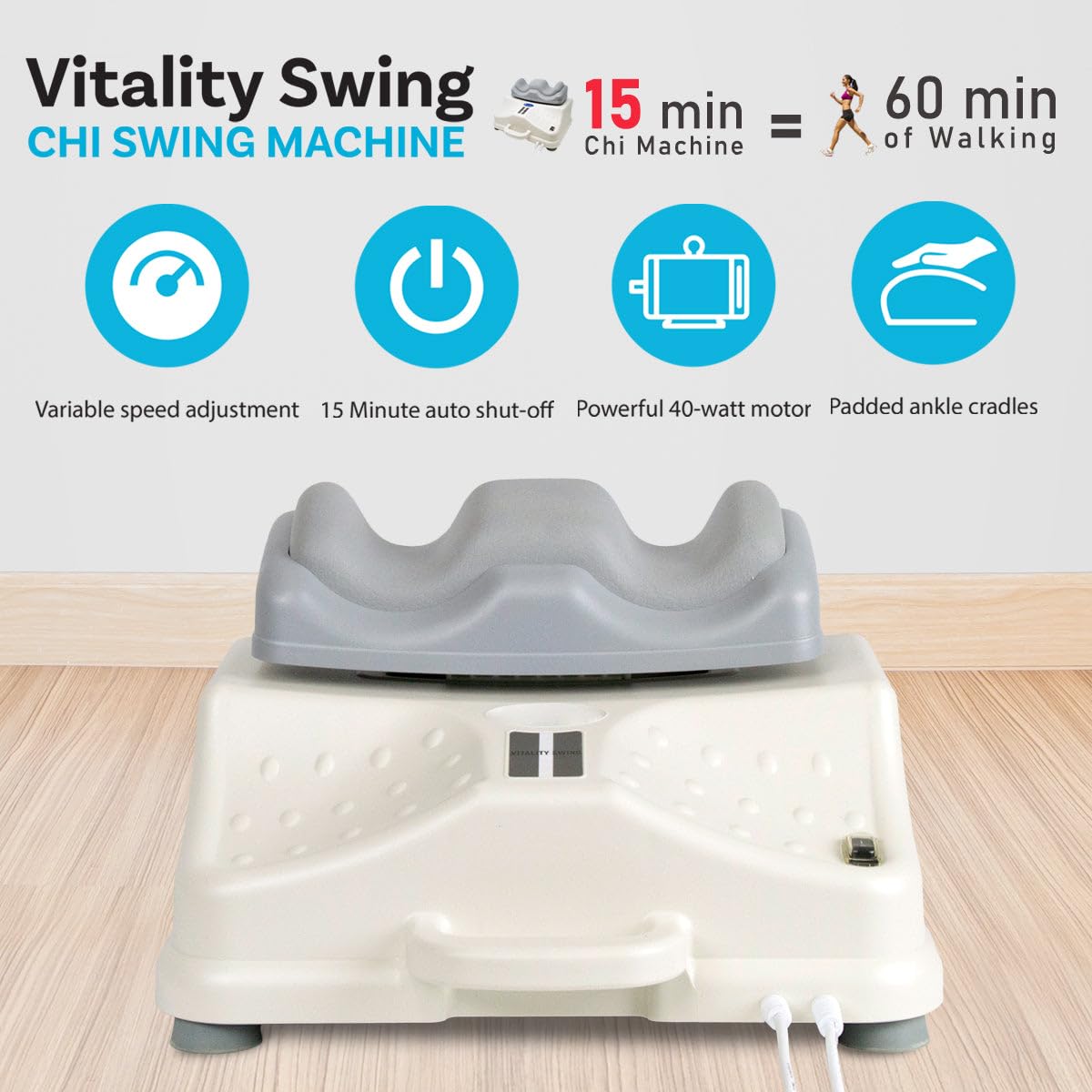 Daiwa Felicity Chi Vitalizer Machine Original - Passive Aerobic Exerciser for Vitality Swing Shaking Exercise - Chi Machine Lymphatic Massager, Comfortable Padded Ankle Cradle for Full Body Relaxation Daiwa Felicity Chi Vitalizer Machine Original - Passive Aerobic Exerciser for Vitality Swing Shaking Exercise - Chi Machine Lymphatic Massager, Comfortable Padded Ankle Cradle for Full Body Relaxation