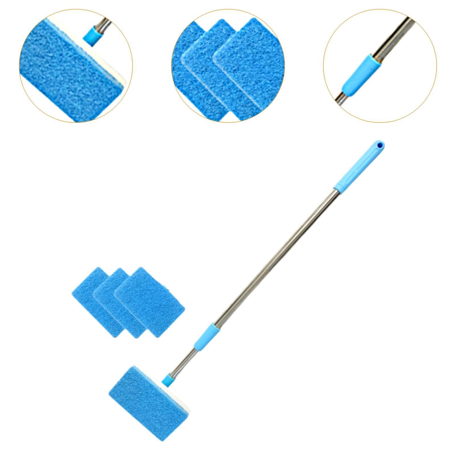 perfk Brosse de Nettoyage D'Aquarium Outil Complet et Grattoir à Algues Épurateur de Vitres avec Manche Long Télescopique Adapté pour L'Entretien des Bacs, Tête Carrée 3
