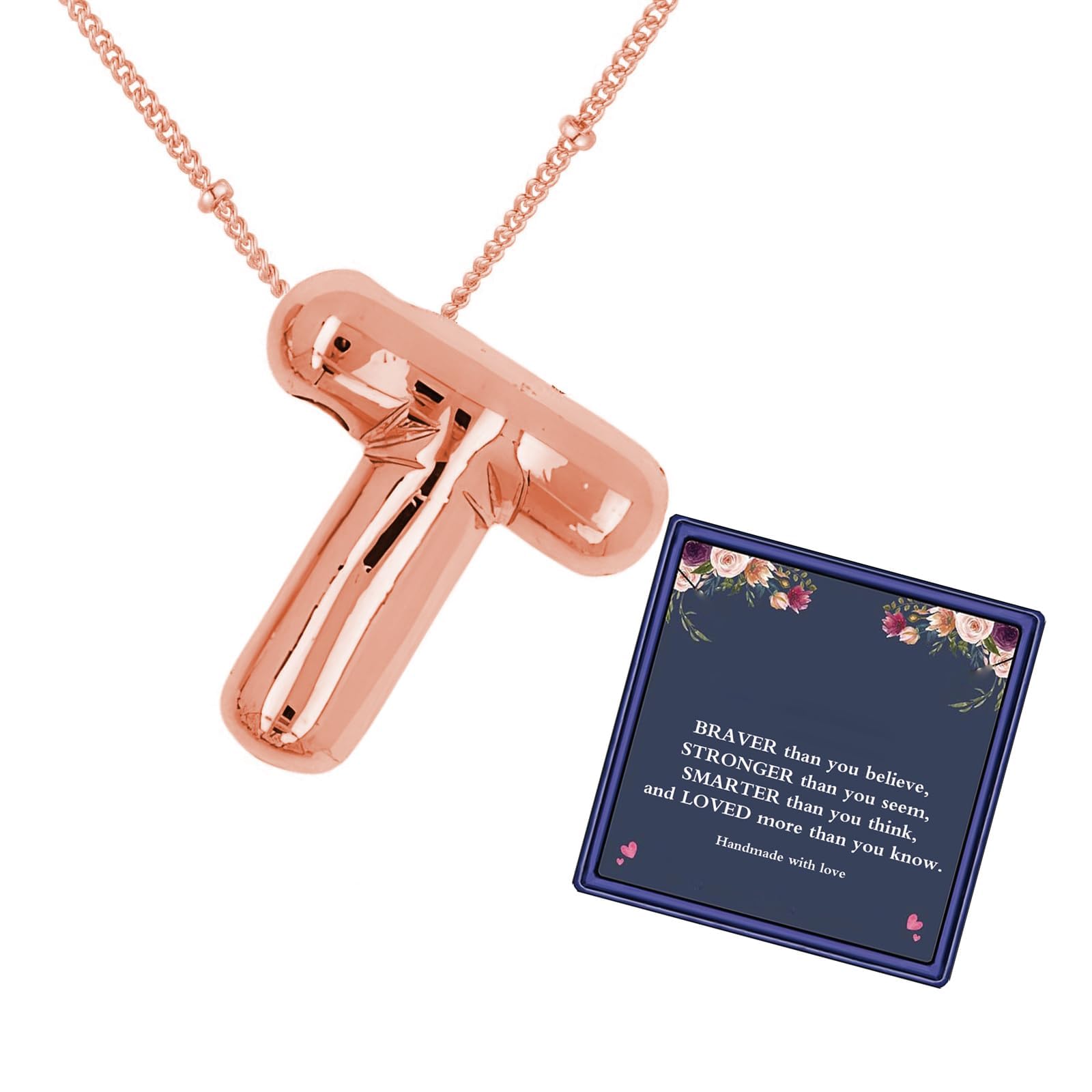 Bubble Letter Necklace For Women, Balloon Initial Alphabet Pendant 18k Gold Plated Dainty Statement Teen Girls Jewelry