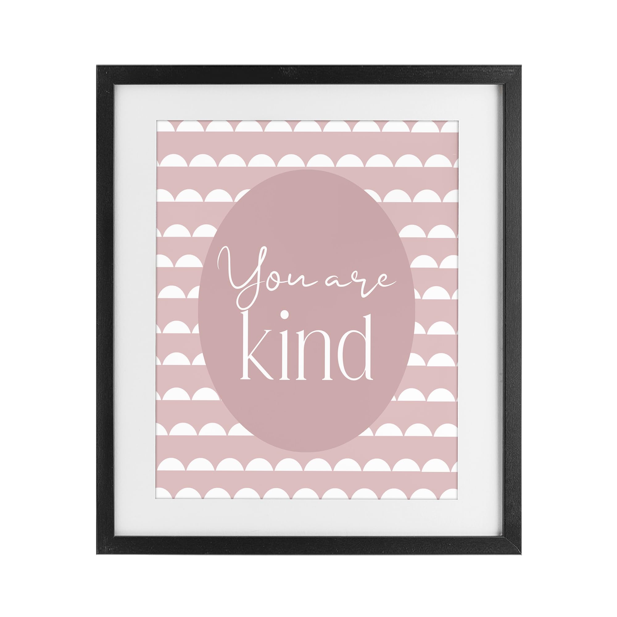 Stupell Industries Midnight Black (Textured) 'You Are Kind Blush Pink'| Framed Print Under Glass