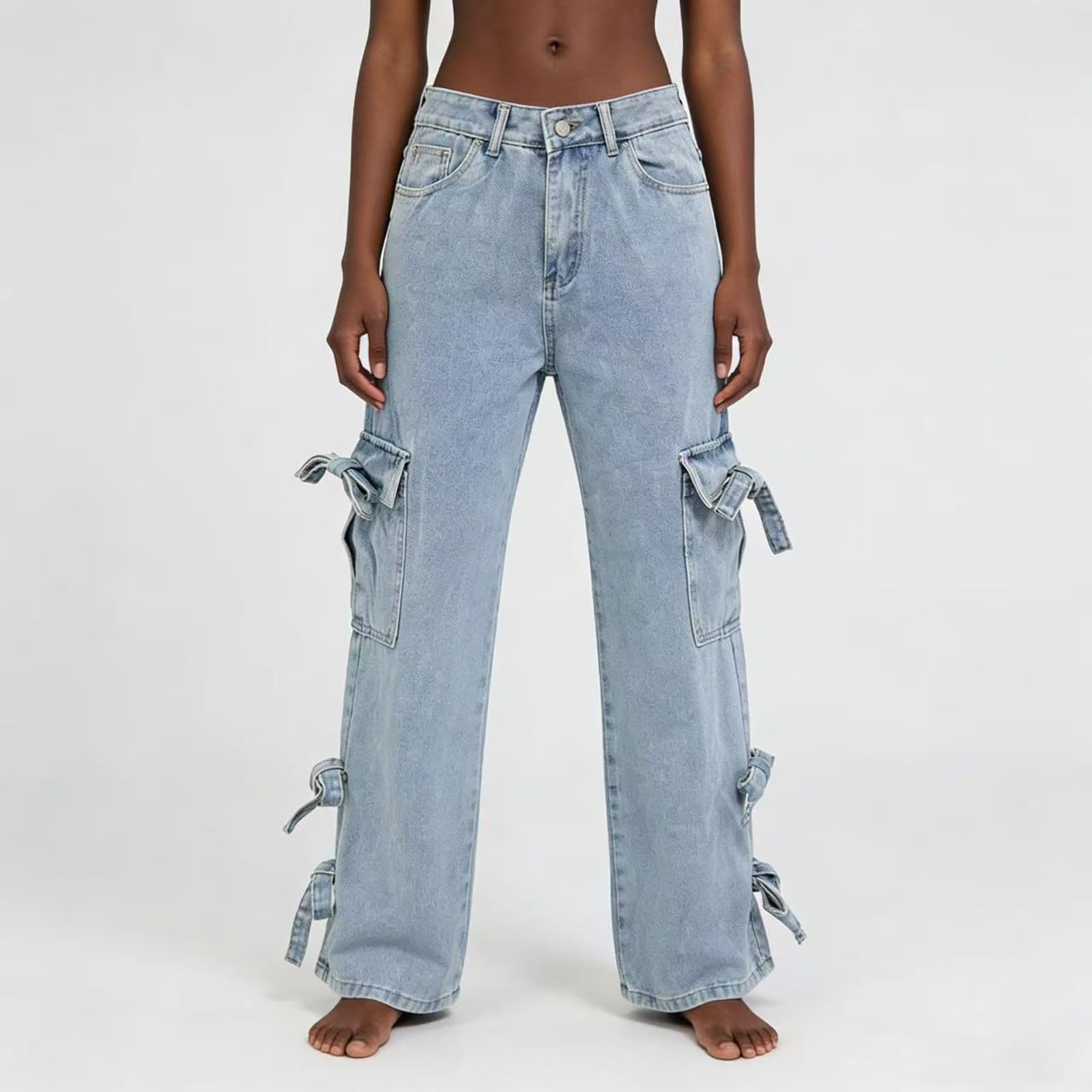 Jeans Donna Curvy Jeans Elasticizzati Leggeri Curvy Pantaloni Baggy Gamba Larga Larghi Tempo Libero Pantaloni Denim Vita Alta Casual con Tasche Moda Pantalone Wide Leg Comodi Vintage