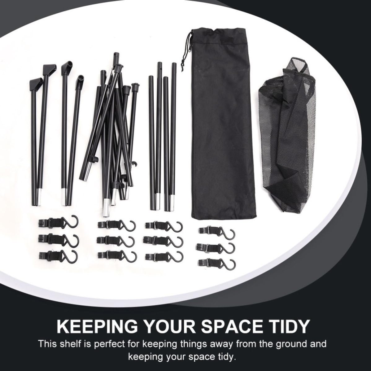 Trépied de Camping Pliable en Alliage D’aluminium Noir