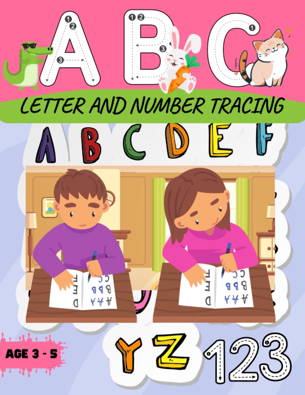 ABC Letter Tracing Practice Workbook For Kids ages 3-5 years, Handwriting Practice for Alphabet and Numbers, Trace With Me Letters: Letter Tracing Workbook Farm Animals