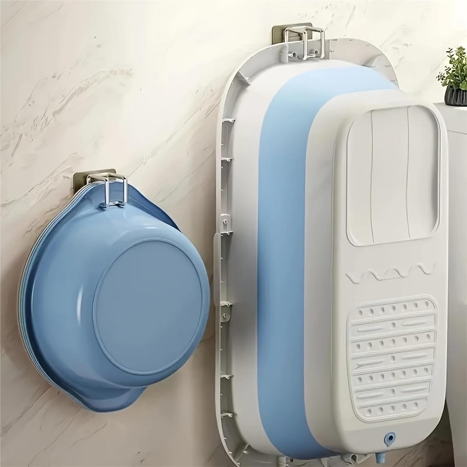 1/2/4/6Pcs Stainless Steel Washbasin Hook Multifunction Punch-Free Kitchen Bathroom Rack Basin Storage Towel Hanging Holder(6 Pieces)