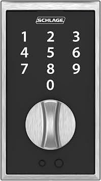 Schlage Touch Electronic Deadbolt Lock with Camelot Trim, Satin Chrome