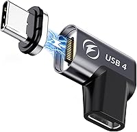 Vista 1 de Adaptador magnético USB tipo C, (1 unidad), adaptador USB C magnético de 24 pines con PD de 140 W, USB4, transferencia de datos de 20 Gbps 8K 60Hz