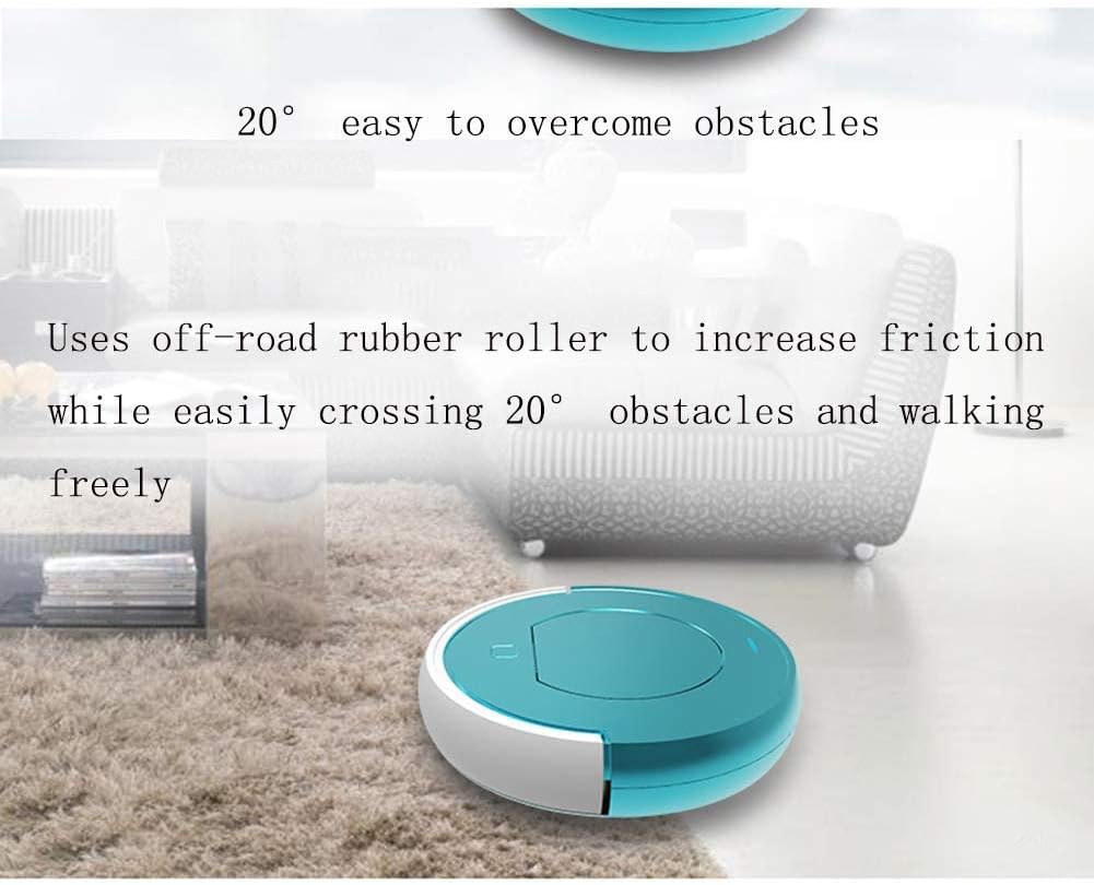 Intelligent Robotic Vacuum Cleaner Fully Automatic Household Sweeping and Robot, High Suction, Anti-Drop, Self-Charging Robotic Vacuum Cleaner with, Designed for Hard Floor and Thin Carpet (Blue )