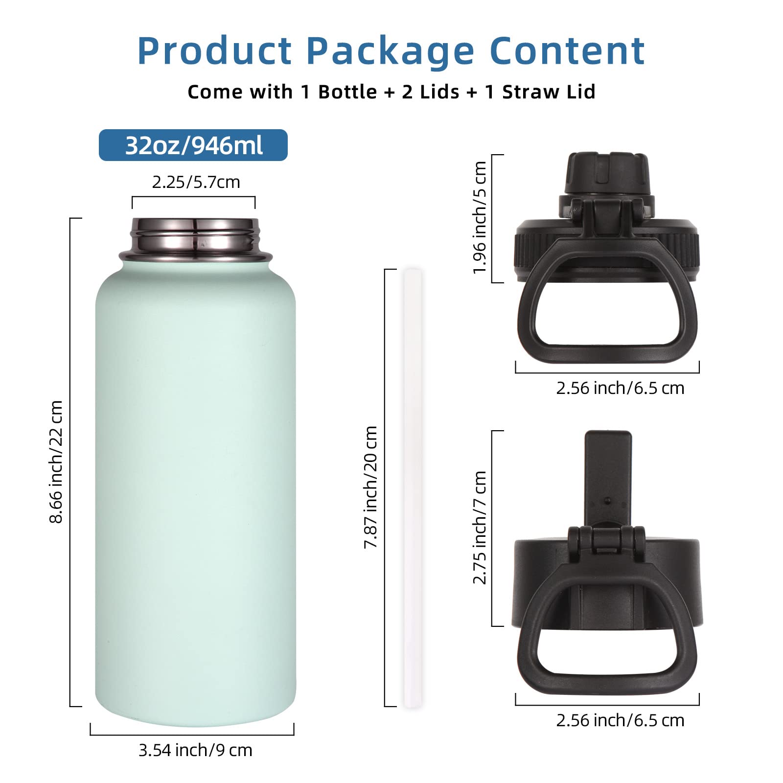 32 oz Water Bottle (Fog,2)