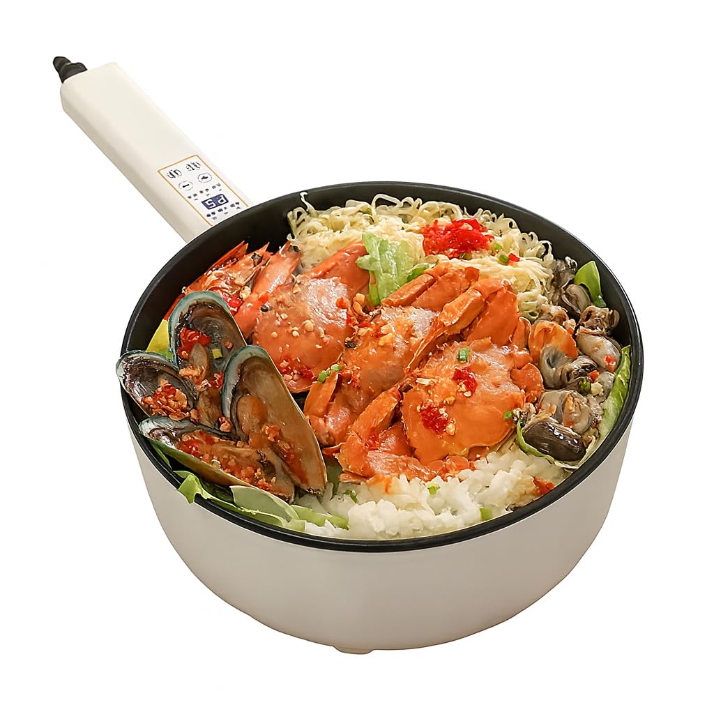 Frilla Pentola elettrica, Padella in Ceramica Antiaderente Aggiornata 41 × 28 × 15 cm, Multifunzione Padella Elettrica 4L - PANMAX