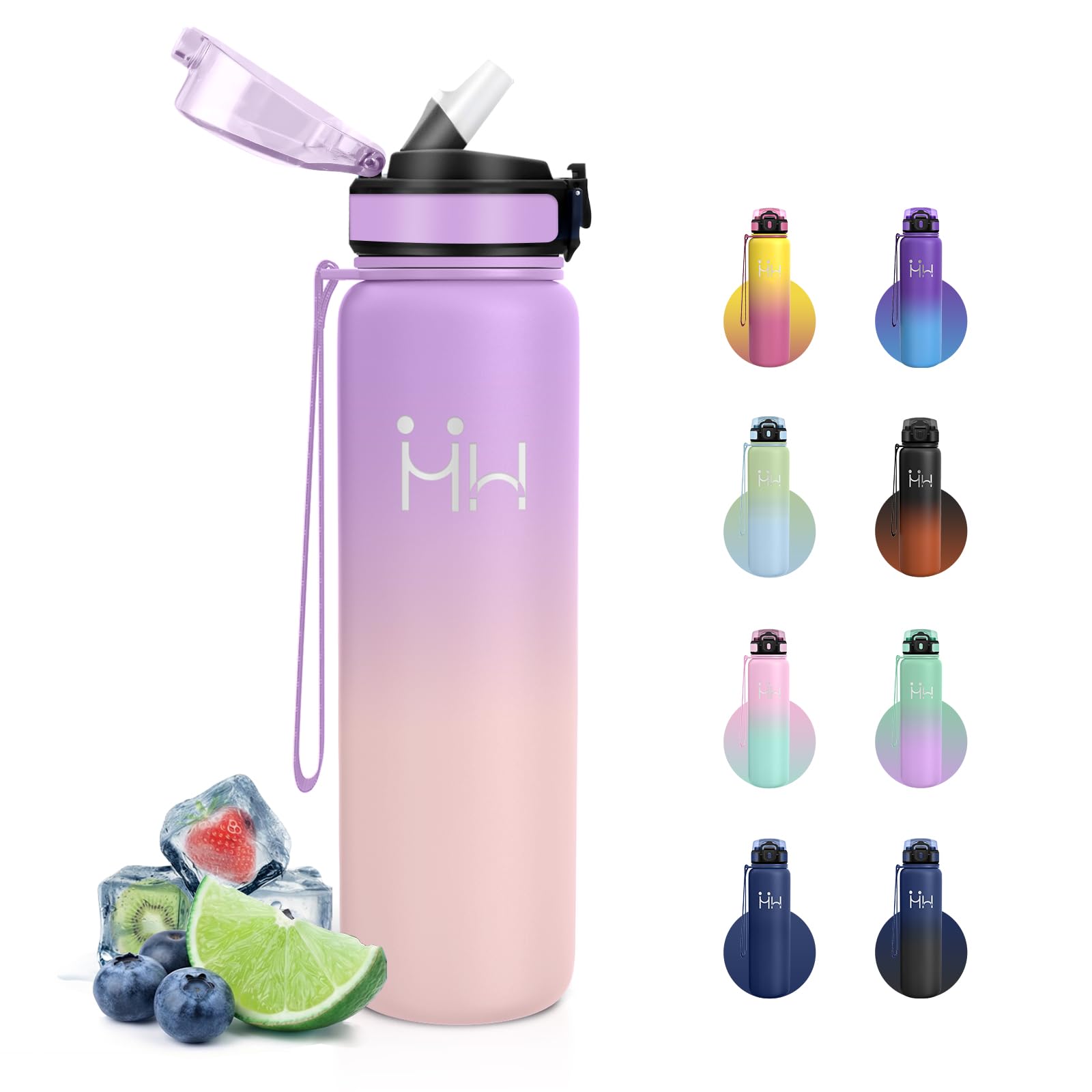 Botella Acero Inoxidable 500ml, Botella Agua con Pajita, Doble Pared al Vacío, Termo sin BPA, a Prueba de Fugas, Fácil de Abrir, Cantimplora Termica para Colegio, Escuela, Excursiones — view 23