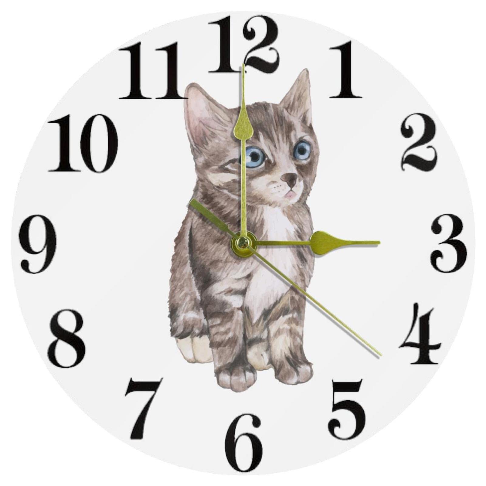 Horloge murale chat colorée de 25,4 cm, le cadeau idéal pour passionnés
