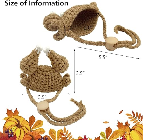 Miniatura 3 de Sombrero de pavo de animal pequeño para conejo, hámster, conejillo de indias, chinchilla, erizo, lagarto, dragón barbudo y otras mascotas pequeñas,