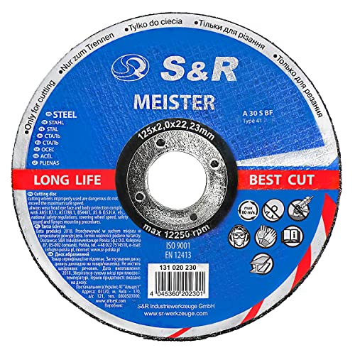 Trennscheibe 125 Metall S&R für Stahl und Metall 125 x 2,0 mm
