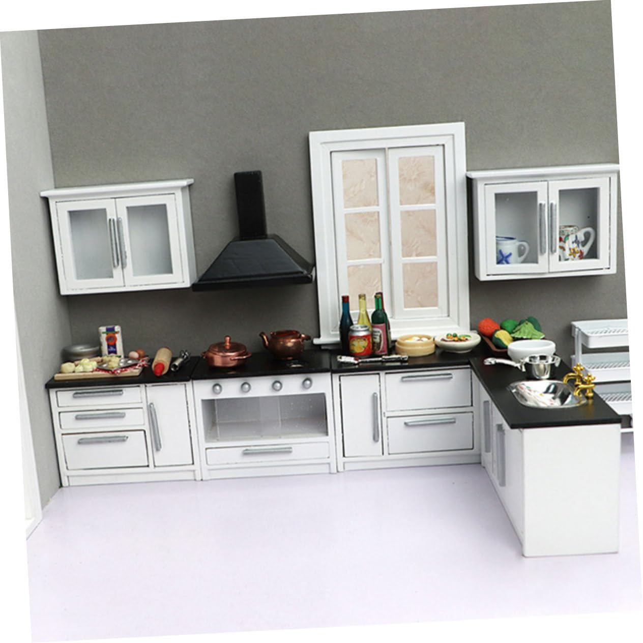 1set Dollhouse Mini Kitchen Furniture Realistic Decorative Accessory for Mini House for Projects and Home Decor