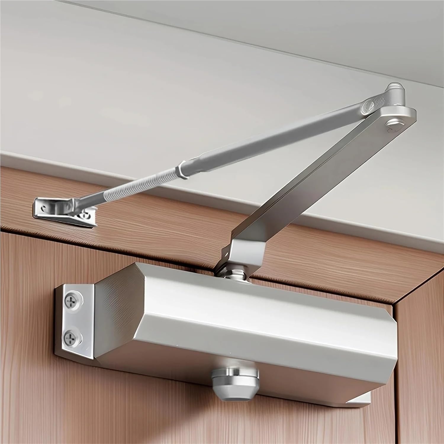 40-60KG Closing Door Closer Hydraulic Adjustable Speed Positioning Stop Protective Holder Hardware,1PCS