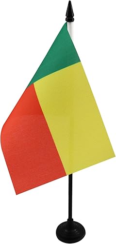 Miniatura 335 de Bandera de mesa Sierra Leona de 5 x 8 pulgadas, bandera de escritorio de Sierra Leona, 8.3 x 5.5 in, barra y base de plástico negro AZ FLAG